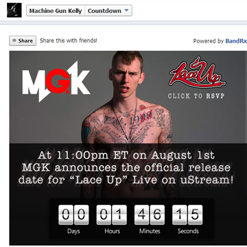 Machine Gun Kelly Facebook Countdown Screenshot