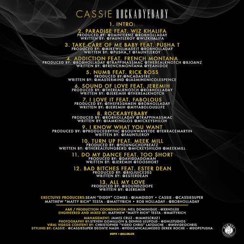 "Rock a Bye Baby" Mixtape by Cassie (Back Cover)
