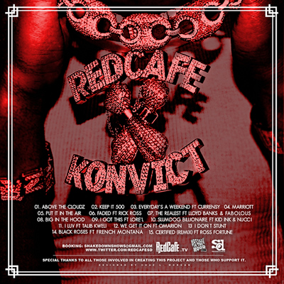 "Above the Cloudz" Mixtape by Red Cafe (Back Cover)