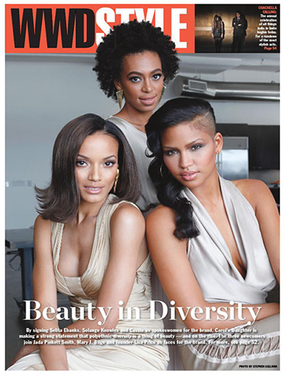 Cassie, Selita Ebanks and Solange Knowles on the Cover of WWD Style