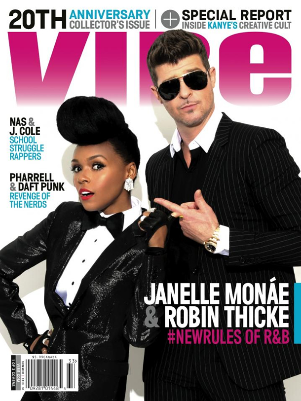Janelle Mon�e and Robin Thicke on the Vibe Summer 2013 Cover